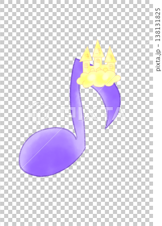 Musical note with a castle Musical note with a castle 138131825