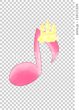 Musical note with a castle Musical note with a castle 138131826