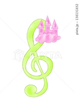 お城の付いた音符 138131832