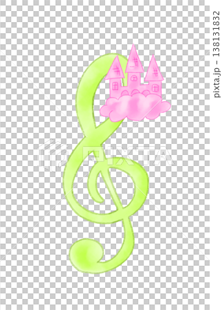 お城の付いた音符 138131832