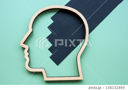 Human mind blocked by barriers representing stress. 138132893