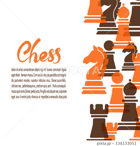 Chess game poster. Vector banner with chess pieces and place for text 138133051