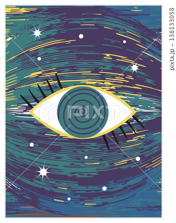 Abstract eye vector illustration. Wall art design. Mystical esoteric poster 138133058