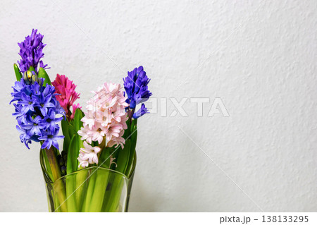 Easter floral background with hyacinth flowers and copy space. 138133295