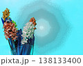 Creative easter floral design with colorful abstract background. 138133400