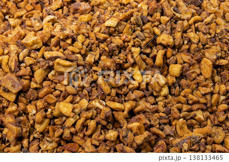 Salted homemade cracklings food on market 138133465