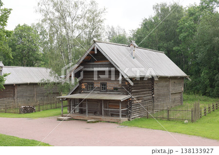 Revived rural home. Restored country dwelling with green surroundings 138133927