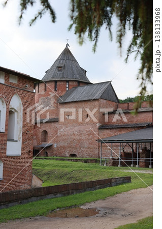 Historic stone structure featuring turrets and peaceful environment Historic stone structure featuring turrets and peaceful environment 138133968