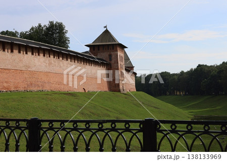 Historic fortress scenery. Ancient wall with scenic views Historic fortress scenery. Ancient wall with scenic views 138133969