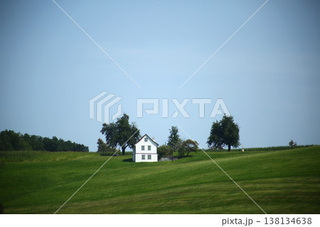 Swiss Alps Landscape with Mountains and Lake 138134638