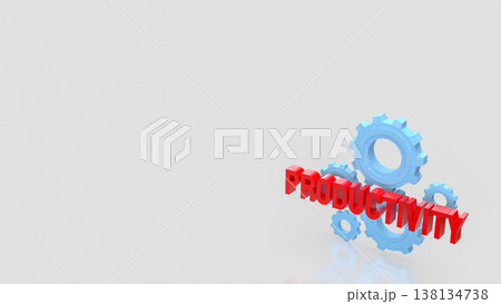 Productivity Concept With Gears On Clean Background 3d render. Productivity Concept With Gears On Clean Background 3d render. 138134738