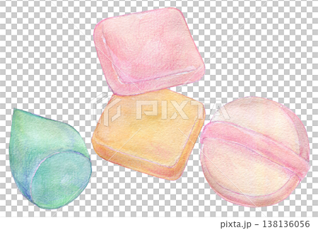 水彩イラスト　コスメグッズ　ファンデーション 138136056
