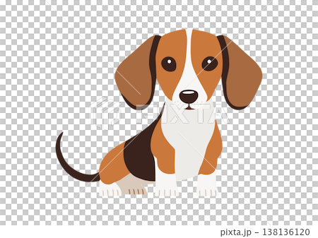 ビーグルのシンプルイラスト 138136120