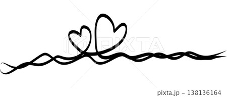 Continuous squiggle line that forms a clear heart silhouette in the center. Black freehand cable style stroke works Continuous squiggle line that forms a clear heart silhouette in the center. Black freehand cable style stroke works 138136164