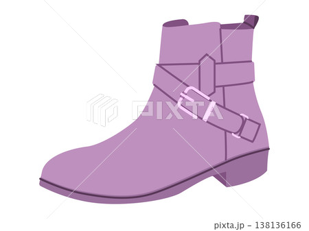 Purple harness boot women color flat. Strap detail ankle boot for fashion forward wardrobe and festival season Technical 138136166