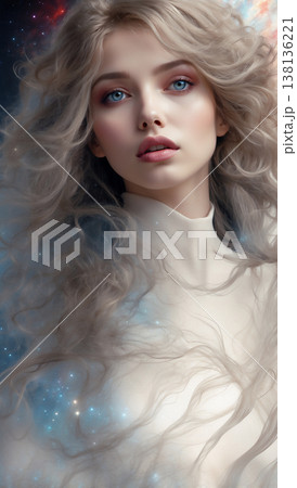 白い女　AI生成素材 138136221