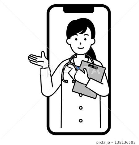 オンライン診療する医師の女性 138136585