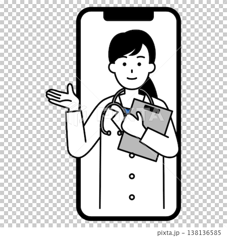 オンライン診療する医師の女性 138136585