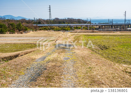 滋賀県湖西地方の棚田風景　滋賀県大津市北小松 138136801