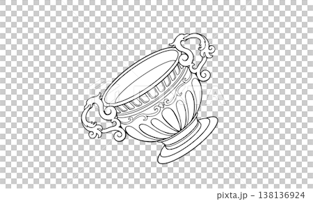 以線條畫形式描繪巨爵座中的一個杯子。 以線條畫形式描繪巨爵座中的一個杯子。 138136924