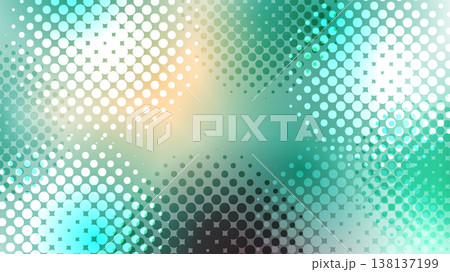 抽象的なティールとソフトライトのグラデーションドット背景 138137199