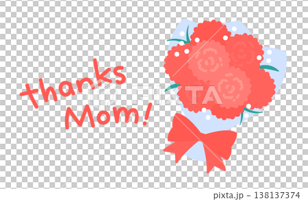 Mother's Day carnation bouquet and message 138137374