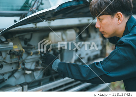 大型トラックの始業点検 138137423