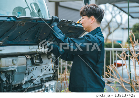 大型トラックの始業点検 138137428