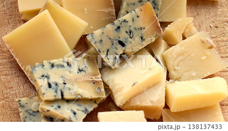 Cheese selectyion on wooden board Cheese selectyion on wooden board 138137433