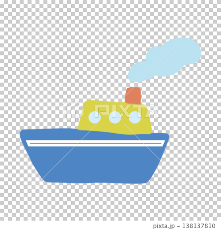 簡單的船隻圖示插圖，可用作交通運輸插圖。 138137810