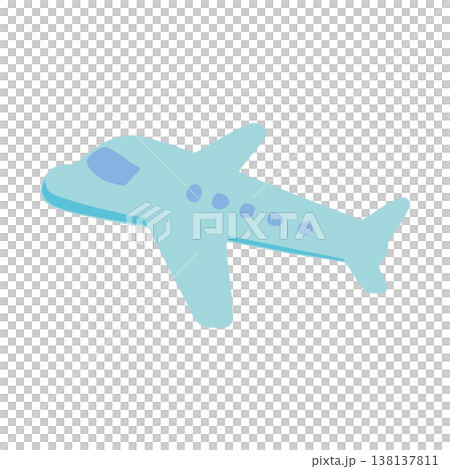 簡單的飛機圖示插圖，可用作交通運輸插圖。 138137811