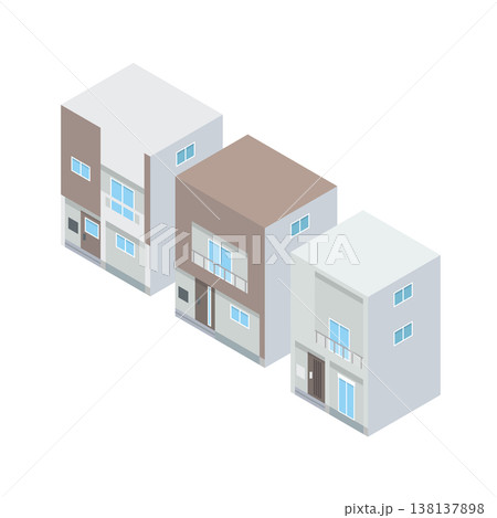 一軒家の住宅イラスト 138137898