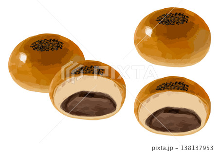 あんぱんセット(丸ごと、断面、盛り合わせ） 138137953