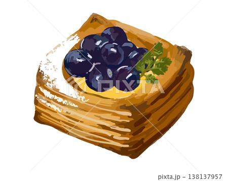 四角いブルーベリーデニッシュ 138137957