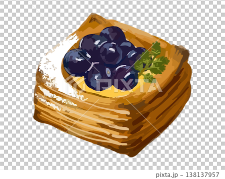 四角いブルーベリーデニッシュ 138137957