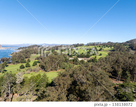 Aerial view of golf course in Morro Bay State Park, Morrow Bay, San Luis Obispo County, California Aerial view of golf course in Morro Bay State Park, Morrow Bay, San Luis Obispo County, California 138138072