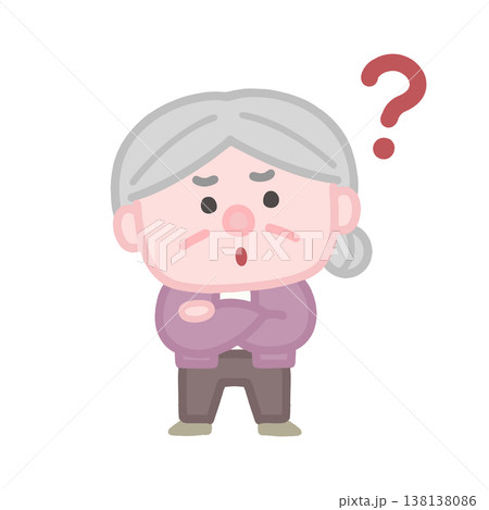 高齢女性のシンプルで可愛いイラストセット 高齢女性のシンプルで可愛いイラストセット 138138086