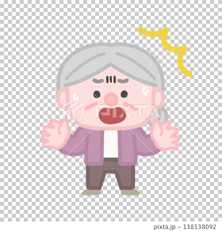 A set of simple and cute illustrations of elderly women. A set of simple and cute illustrations of elderly women. 138138092