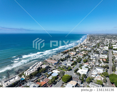 Aerial drone photo of Cardiff, West Coast of California, Encinitas, United States of America 138138136