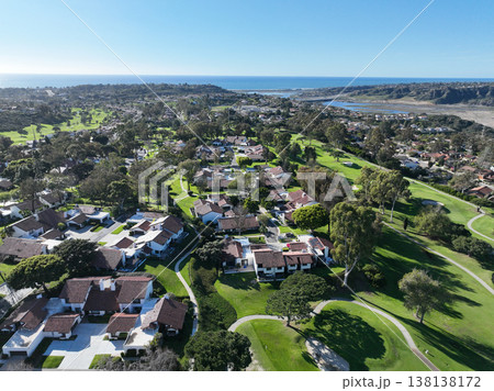 Aerial view video over a golf course in Solana Beach, San Diego, California Aerial view video over a golf course in Solana Beach, San Diego, California 138138172