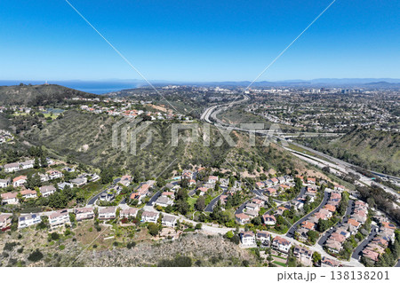 Aerial view of La Jolla Hills, San Diego, California, USA 138138201