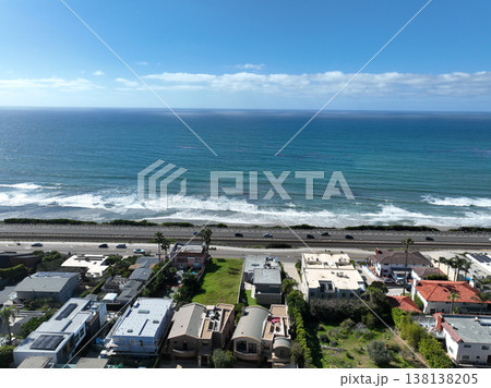 Aerial drone photo of Cardiff, West Coast of California, Encinitas, United States of America Aerial drone photo of Cardiff, West Coast of California, Encinitas, United States of America 138138205