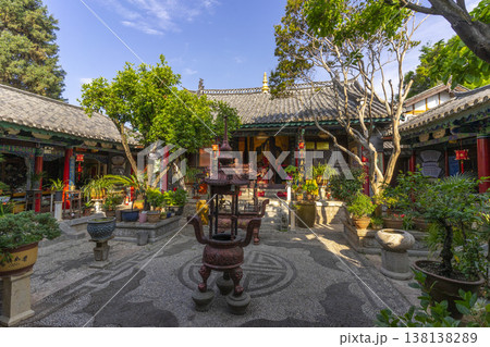 Lijiang, China - April 11, 2024 : Beautiful architecture of Monastery Omni-Virtue in Lijiang, China on April 11, 2024. 138138289