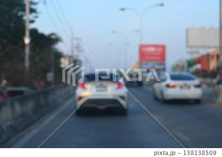 highway traffic with safety barrier on road asphalt, blurred image highway traffic with safety barrier on road asphalt, blurred image 138138509