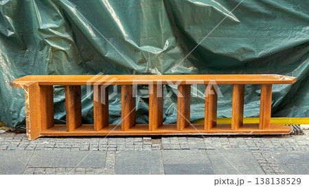 Wooden ladder on street Wooden ladder on street 138138529