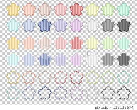 16-colored cherry blossoms with stripes 16-colored cherry blossoms with stripes 138138674