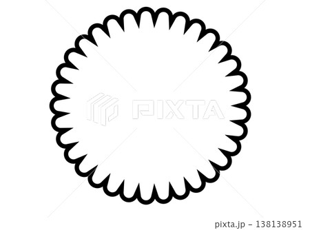 ギザギザの円形フレームの線画 138138951