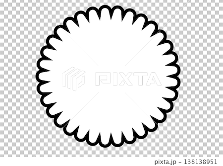 ギザギザの円形フレームの線画 138138951