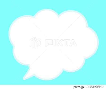 水色の背景の吹き出し 138138952