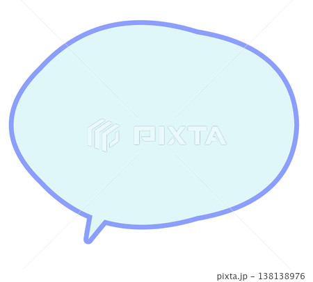 水色の吹き出しのシンプルなイラスト 138138976